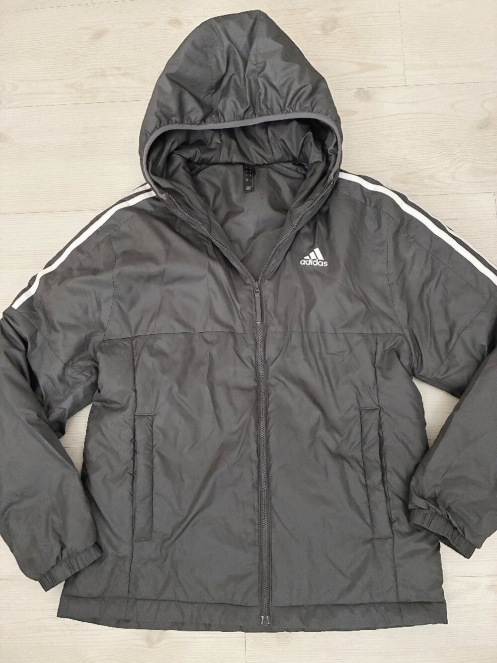 adidas Essentials Men's Insulated Hooded Jacket Grey Hooded Jacket Grey Size M
